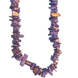 Beautiful Vintage Lapis Lazuli Nugget Bead Necklace Long Single Strand